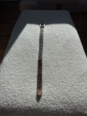 Turquoise & Brown Tooled Leather Belt